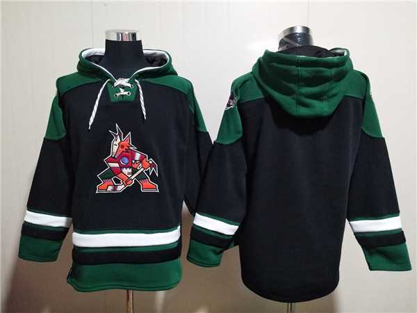 Arizona Coyotes Blank Black Green Ageless Must-Have Lace-Up Pullover Hoodie,We sell and wholesale Arizona Coyotes Blank Black Green Ageless Must-Have Lace-Up Pullover Hoodie on line form chian!